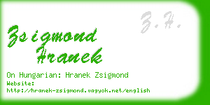 zsigmond hranek business card